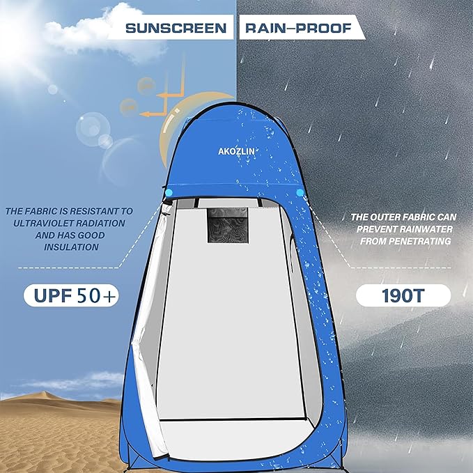 AKOZLIN Portable Pop Up Shower Tent Instant Privacy Dressing Changing Tent Outdoor Shower Room Camp Toilet Tent