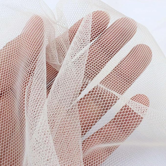 Netting Cover, 10x50 FT White Garden-Netting, Polyester Mosquito Netting, Multipurpose Protective Netting for Plants, Birds, Insects, Deer, Adjustable Size, Lightweight, Durable, 256 Mesh