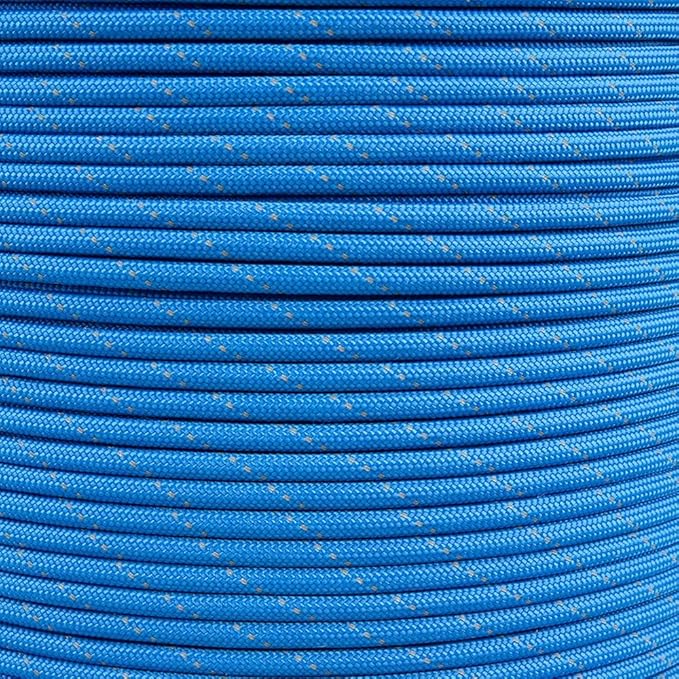Reflective 550lb Paracord – 7 Strand Type III Nylon Parachute Cord for Hiking, Camping, and Fishing – 30+ Colors and 6 Length Options