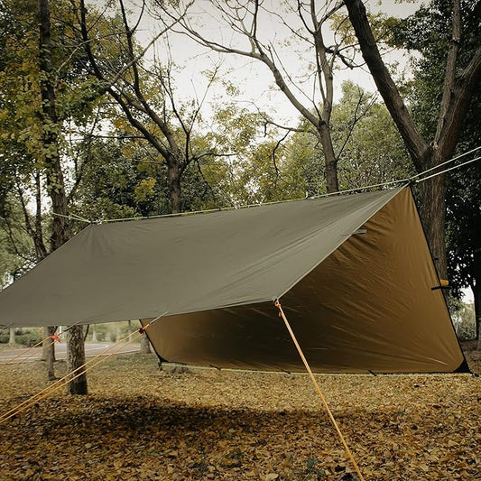 Waterproof Camping Tarp,70D Nylon 10X13.2ft Hammock Rain Fly ,UV 50+ and PU15000mm Tent Tarp Shelter Canopy,Heavy Duty Multifunctional Sun Shade or Rain Fly Essentials for Hiking (120''X120'')