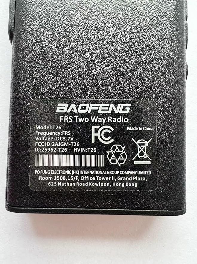 Baofeng T26 Walkie Talkies Long Range, Rechargeable Li-ion Battery 16 FRS Channel Two Way Radios with Earpieces for Adults, Handheld Mini Compact Walky Talky with Type-C Charging