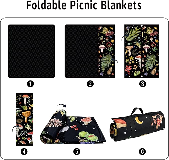 Extra Large Picnic Blankets Waterproof Foldable (60 "x 80") Beach Blanket Waterproof Sandproof,3-Layer Thicking Mat Outdoor Packable Camping Blanket