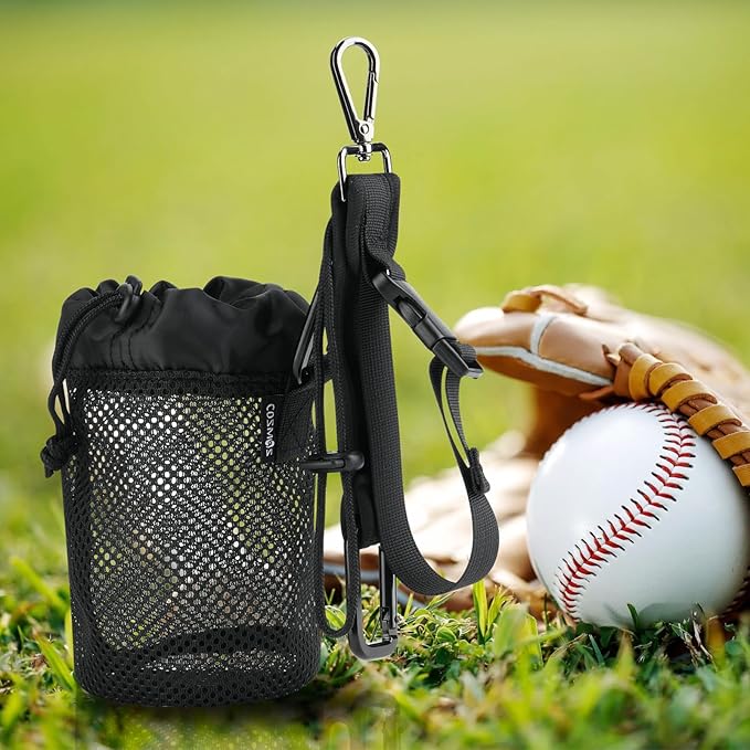 Cosmos Baseball Softball Gear Hanger, 4 in 1 Multifunctional Dugout Organizer Hanging Buckle Fence Hooks Bag for Hold Baseball Balls, Bats, Gloves and Helmets, Water Bottle Holder Sport Accessories