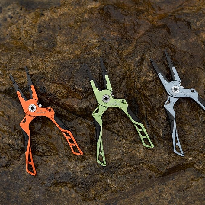 KastKing Gila 7.5-inch Fishing Pliers with Scissor Line Cutters, Aircraft Grade Aluminum Fishing Gear, Saltwater Resistant Fishing Tools, Non-Slip Rubber Handle