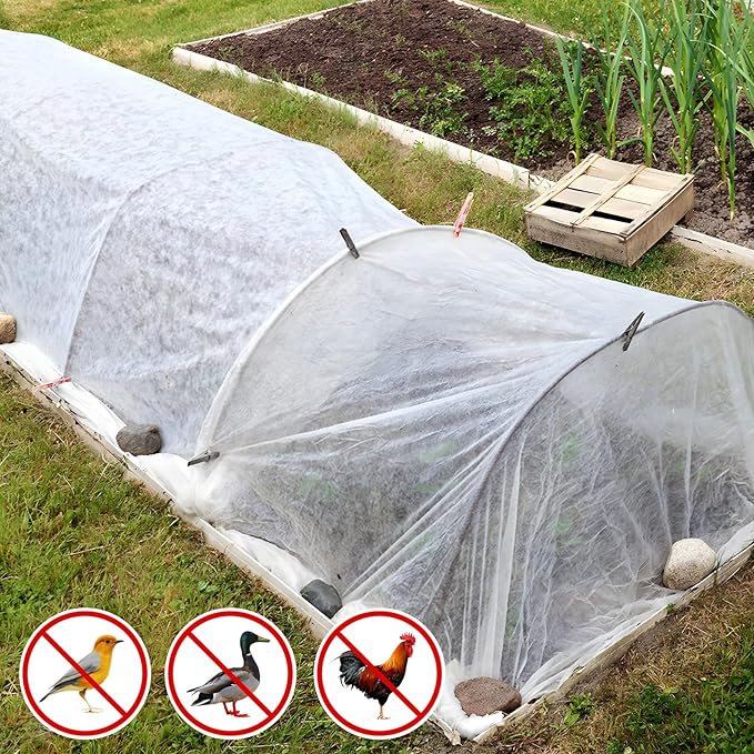 Unves Mosquito Netting, 33 x 10 Ft Mosquito Net for Patio, Breathable Insect Pest Barrier Bird Netting Mesh for Garden Protect Vegetables Fruits from Birds Bugs, Soft Hexagonal Mesh, White