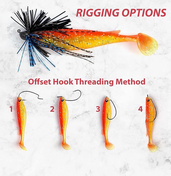 Paddle Tail Shad Swimbaits with 3D Eyes, Softbait Paddletails for Soft Bait Fishing, Swim Bait Fishing Soft Plastic Lures - Saltwater Paddle Tail Shady Fluke Baits