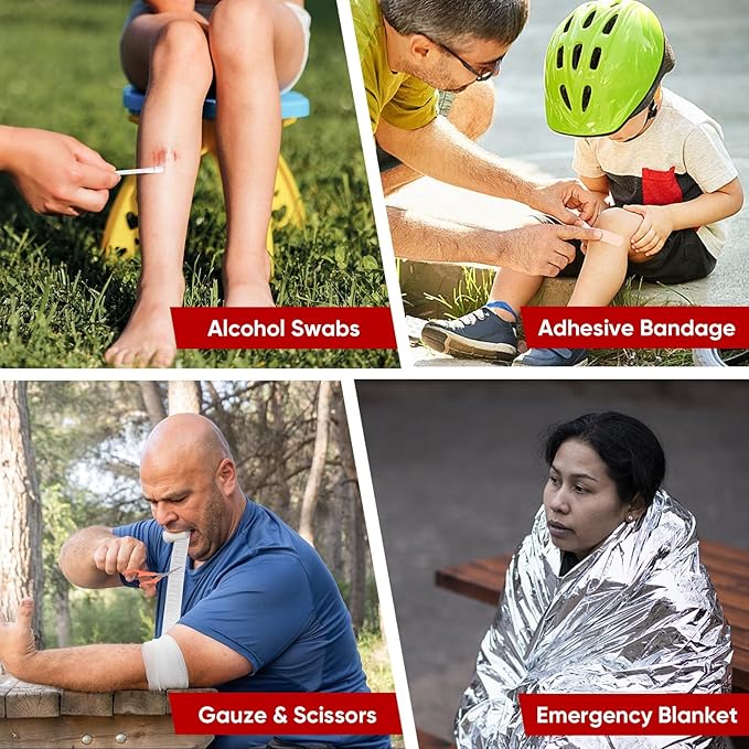 PTEROMY 150 Piece Mini First Aid Kit, Portable Small Emergency Kits Compact 1st Aid Kit for Car, Travel, Home, Camping, Outdoor, Hiking