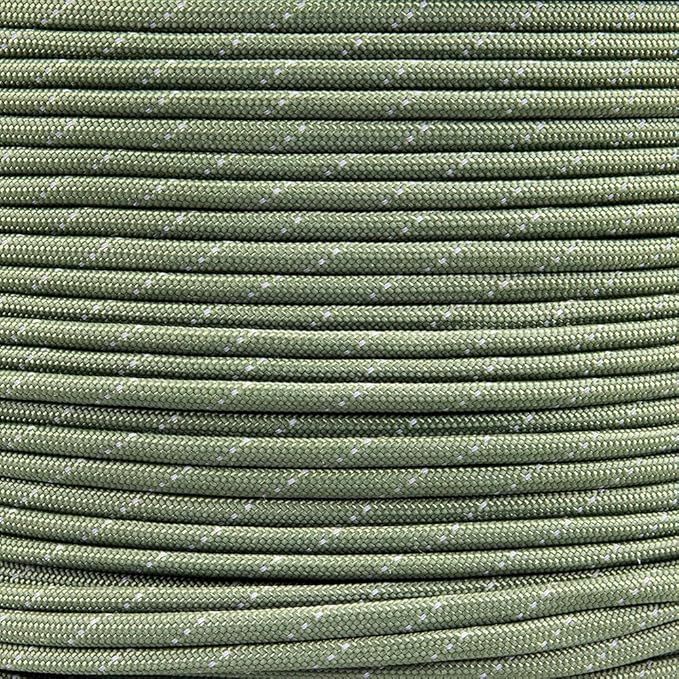 Reflective 550lb Paracord – 7 Strand Type III Nylon Parachute Cord for Hiking, Camping, and Fishing – 30+ Colors and 6 Length Options