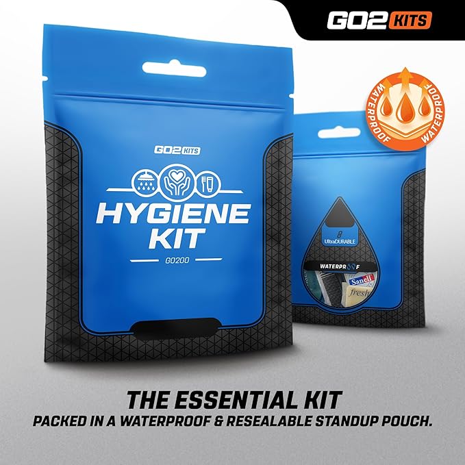 Ultimate Travel Toiletry Kit & PPE Kit, Hygiene Kit with Shaving Supplies & PPE for Travel, Business & Charity with Reusable Toothbrush, Soap, Other Essential Toiletries, 1000-Pack (GO200)