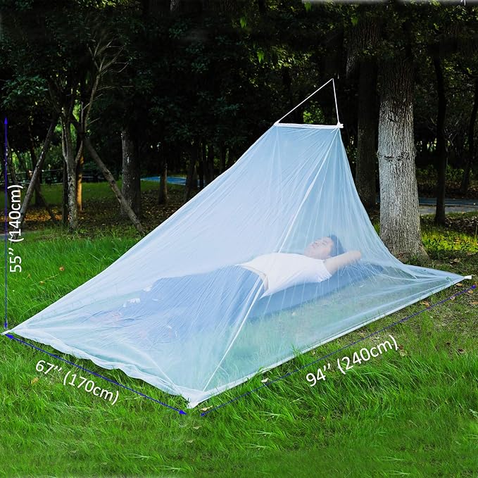 No-See-Ums Camping Mosquito Net Bed Compact and Ultra-Light for Travel,Finest Holes Mesh 2000 Noseeum Netting for Camping and Hiking, Without Sleeping Mat
