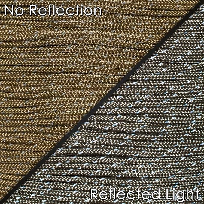 West Coast Paracord – 95 Tensile Strength - 1 Strand Reflective Paracord (10 Feet, Brown)