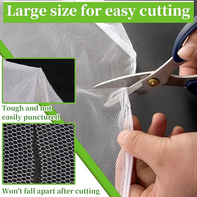 39x10Ft Mosquito Netting Garden Mesh Netting, Bug Insect Mosquito Fly Bird Net, Animals Barrier Protection Net, White 3x12 m