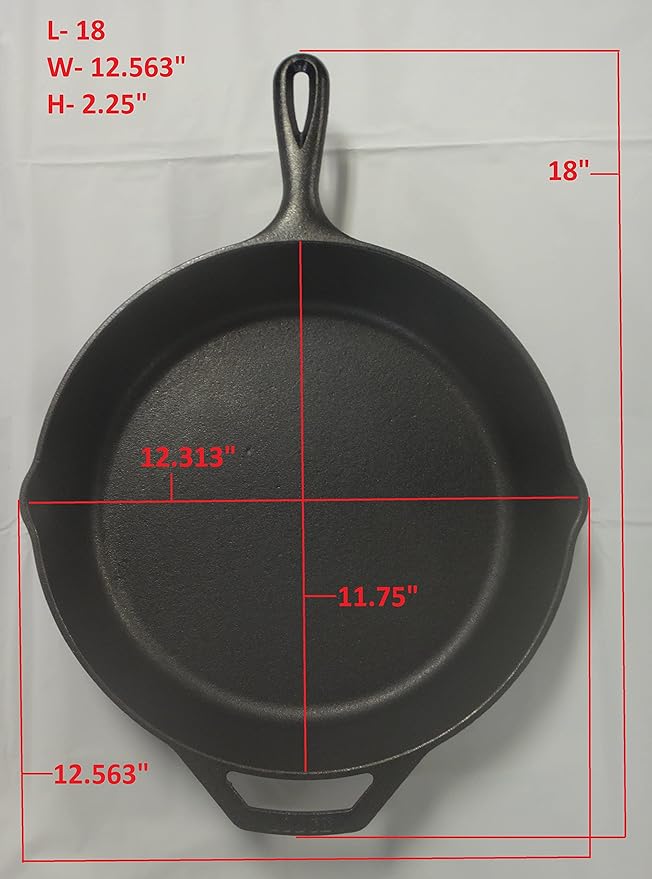 Lodge Seasoned Cast Iron Skillet - 12 Inch Ergonomic Frying Pan with Assist Handle, black