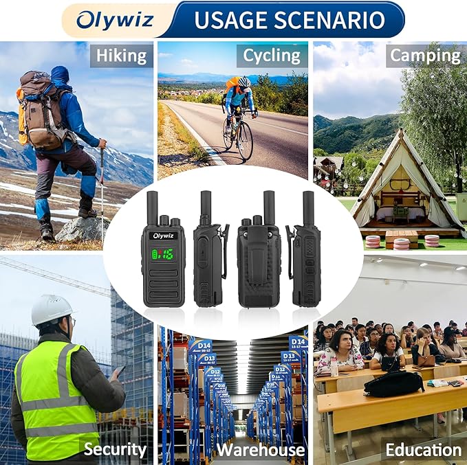 HTD 825 Long Range Two Way Radio - Waterproof Rechargeable Walkie Talkies- Premium Communication Devices with VOX Function 3 Pack for Outdoor Adventures Camping Cruises for Adults
