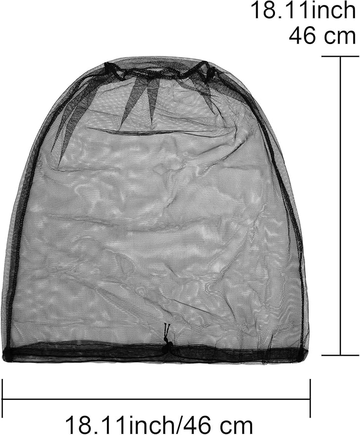 Hestya 4 Pack Mosquito Face Mesh Net Protecting Net for Outdoor Hiking Camping Climbing Mosquito Fly Insects Preventing (Black)