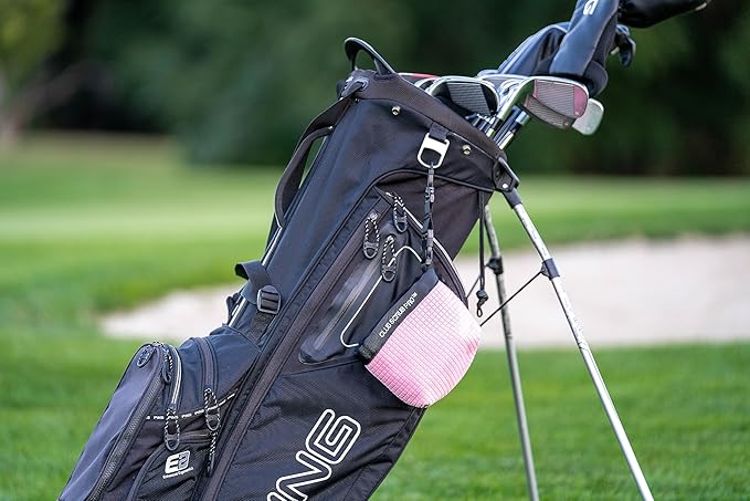 Golf Club and Golf Ball Cleaning Bag, Waterproof Clean Face Technology Liner, Detachable Clip, Machine Washable, Cleans Club Grooves, Dry Exterior (Neoprene or Microfiber Option Available)