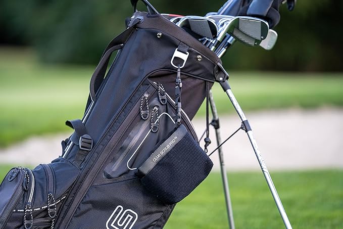 Golf Club and Golf Ball Cleaning Bag, Waterproof Clean Face Technology Liner, Detachable Clip, Machine Washable, Cleans Club Grooves, Dry Exterior