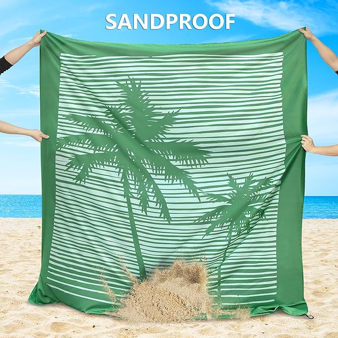 Beach Blanket Waterproof Sandproof Beach Mat 79โx 83โ for 1-4 Adults Quick Drying Durable Outdoor Picnic Mat for Beach Festival Travel Camping Hiking (COCOTREE, 79"ร83"(4 Person))