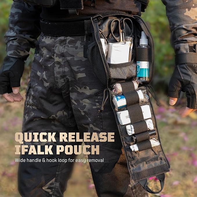 OneTigris IFAK Pouch - Large IFAK Molle Pouch Empty First Aid Bags Only Medical Trauma Kit Bag EMT Pouch MED Waist Bag for Outdoor