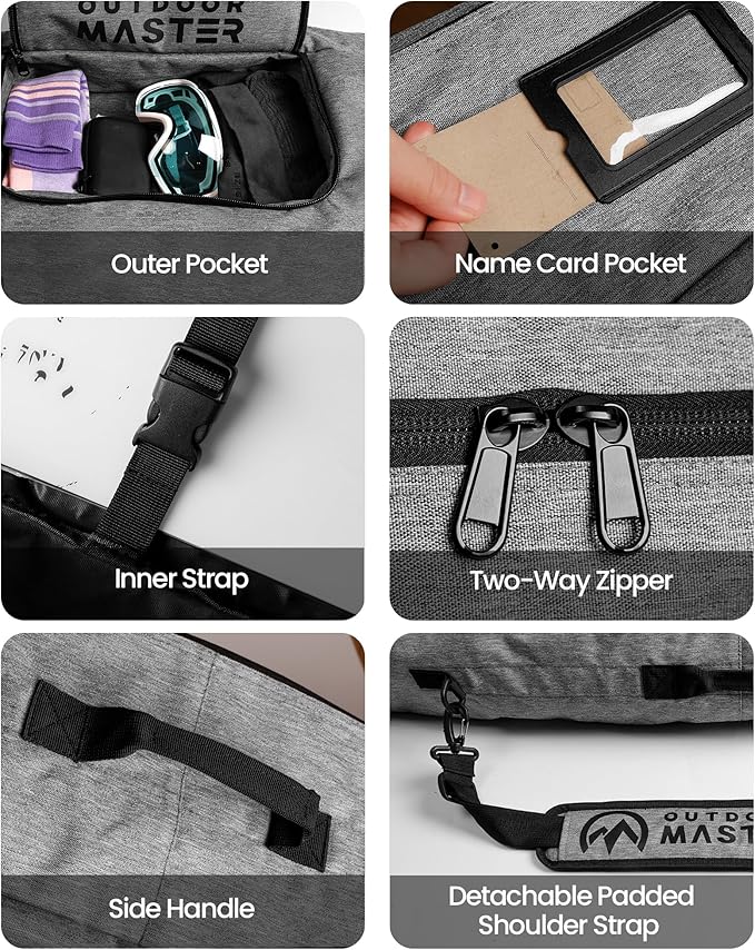OutdoorMaster Snowboard Bag - 900D Water Resistant Snowboard Travel Bag with Shoulder Strap, Foldable Storage Design