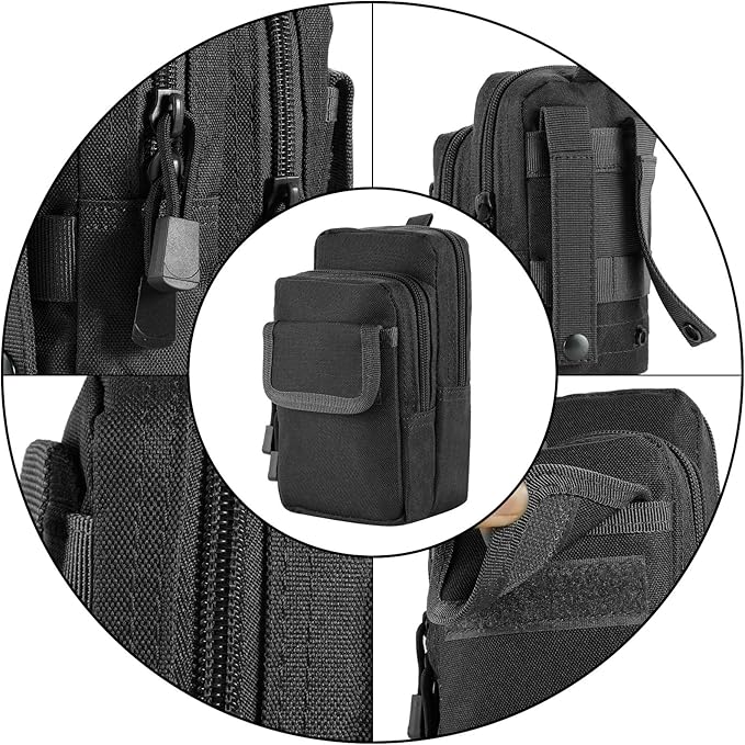 2 Pack Molle Pouches - Tactical Compact Water-Resistant EDC Pouch Bag Small Utility Pouch