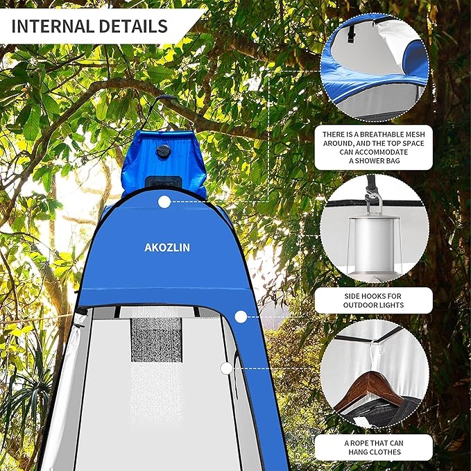 AKOZLIN Portable Pop Up Shower Tent Instant Privacy Dressing Changing Tent Outdoor Shower Room Camp Toilet Tent