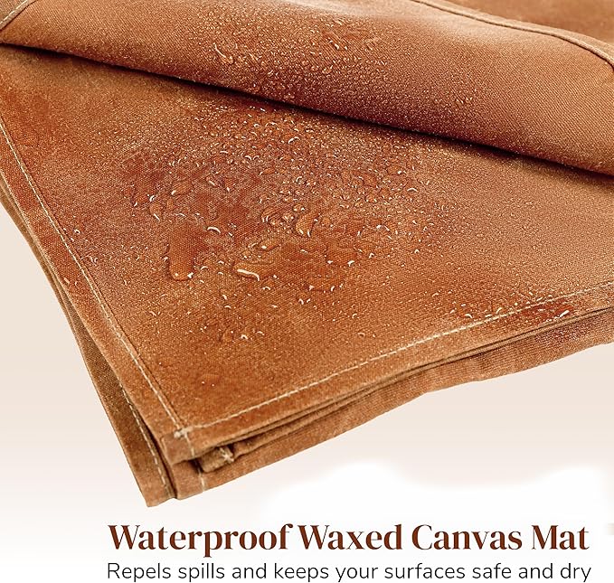 MonsterMat Waxed Cotton Canvas Mat All-in-One Solution for Protecting Surfaces & Enhancing Creative Experiences - Multi-Functional Mat & Waterproof Canvas Mat - Perfect for Indoor & Outdoor use