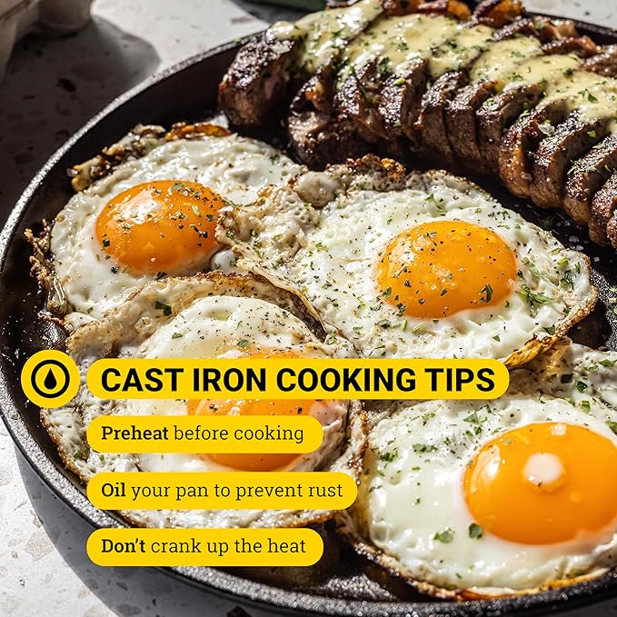 Lodge L9OG3 Cast Iron Round Griddle, Pre-Seasoned, 10.5-inch - Made in USA, Compatible with Stovetop, Oven, Grill & Campfire