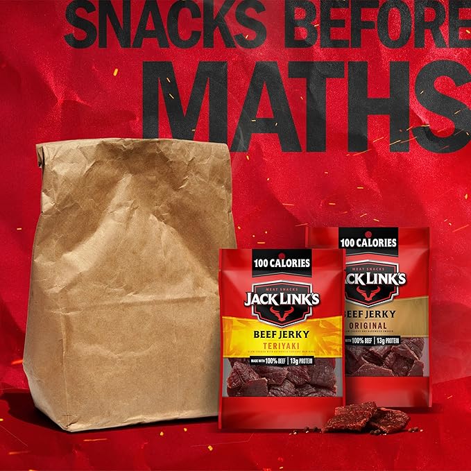 Jack Link's Beef Jerky Variety Pack - Includes Original and Teriyaki Jerky, Bulk Protein Snack Pack, Good Source of Protein, Meat Snacks Made with 100% Beef, Individual Bags - 1.25 Oz (Pack of 9)
