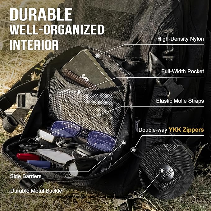 OneTigris MOLLE Pouch, Tactical Admin Pouch Belt EDC Tool Organizer Zippered Utility Waist Pack 7.5"x5"x2"