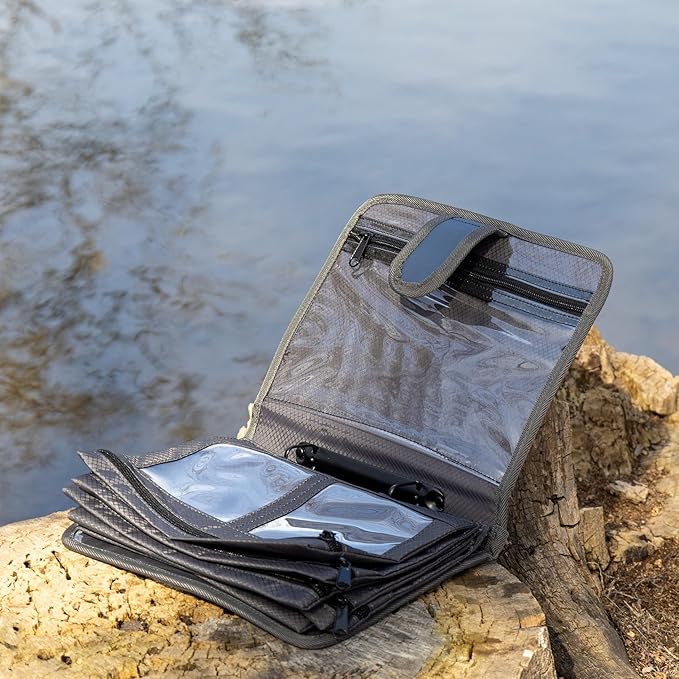 Reaction Tackle Deluxe Bait Binder – Water-Resistant Soft Plastic Bait Storage Bag, Saltwater & Freshwater Fishing Tackle Organizer, Lure Bag for Bass, Kayak, and Boat Fishing