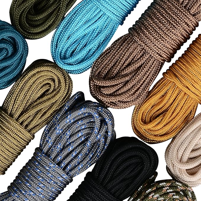 MONOBIN Micro Paracord,2mm 10Colors 20FT Paracord Combo Kit with Paracord Instructions and Charms for Making Paracord Bracelets, Lanyards, Jewelry Making