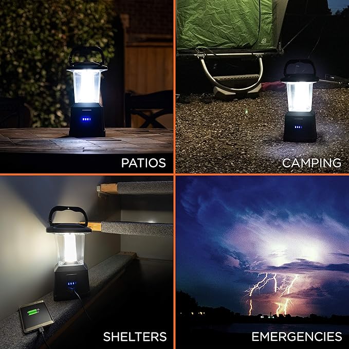 Enbrighten LED Camping Lantern, Battery Powered, Carabiner Handle, Hiking Gear, Emergency Light, Tent Light, Lantern Flashlight for Hurricane, Emergency, Survival Kits, Fishing, Home and More