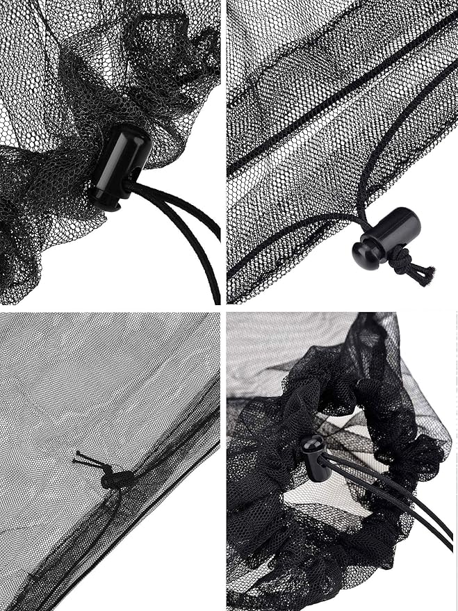 Hestya 4 Pack Mosquito Face Mesh Net Protecting Net for Outdoor Hiking Camping Climbing Mosquito Fly Insects Preventing (Black)