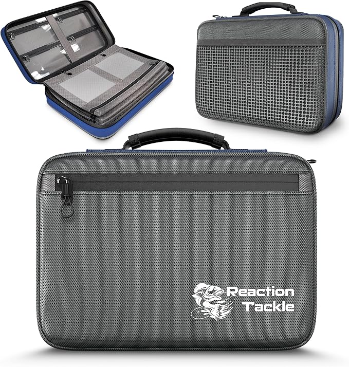Reaction Tackle Deluxe Bait Binder – Water-Resistant Soft Plastic Bait Storage Bag, Saltwater & Freshwater Fishing Tackle Organizer, Lure Bag for Bass, Kayak, and Boat Fishing