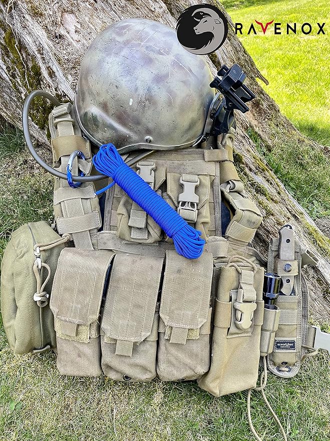 Ravenox Type III 550 Paracord | Genuine Military 550 Cord (Royal Blue)(50 FT)| 7 Inner Strand, 100% Twisted Nylon Cordage | Parachute Cord Rope for Military, Survival, Outdoor Recreation | Made in USA