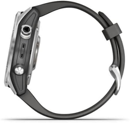 Garmin Fenix 7S, Smaller Sized Adventure smartwatch, Rugged Outdoor Watch with GPS, Touchscreen, Health and Wellness Features, Silver with Graphite Band
