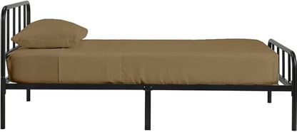 4 PC Cot Sheet Set 33x75, 100% Cotton Fitted Cot Sheet- Perfect for Narrow Twin/Rv Bunk/Camping Cot/Guest Bed Replacement, Sheets for Cot Bunk Bed-Fits Upto 4-8" Deep Mattress- Taupe Solid