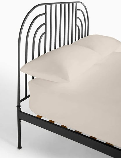4-PC Cot Sheet Set - 33x75, 100% Cotton Fitted Sheet - Perfect for Narrow Twin/RV Bunk/Camping Cot/Guest Bed - Fits Up to 4-8" Deep Mattress - Beige Solid