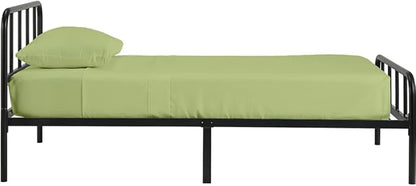 4-PC Fitted Sheet 30x80, 100% Cotton - Perfect for Narrow Twin/RV Bunk/Camping Cot/Guest Bed Replacement, Fits Upto 4-8" Deep Mattress - Sage Solid