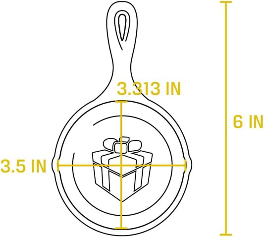 Lodge 3.5 Inch Cast Iron Pre-Seasoned Skillet – Signature Teardrop Handle - Use in the Oven, on the Stove, on the Grill, or Over a Campfire - Black