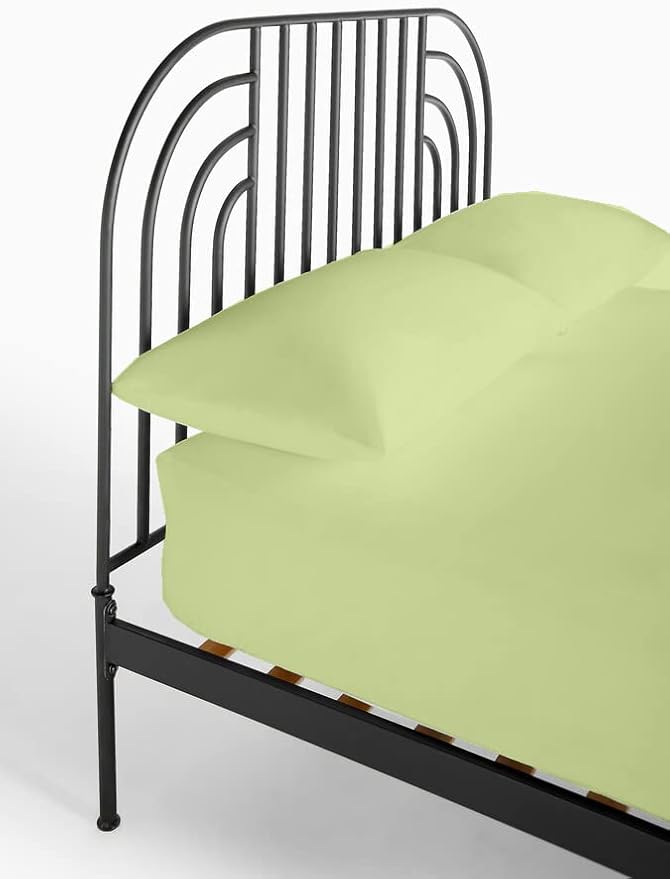 4 PC Cot Sheets 30x75, 100% Cotton Fitted Cot Sheet- Perfect for Narrow Twin/Rv Bunk/Camping Cot/Guest Bed Replacement, Sheets for Cot Bunk Bed-Fits Upto 4-8" Deep Mattress- Sage Solid