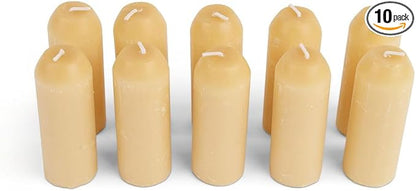 UCO 12-Hour Natural Beeswax, Long-Burning Candles for Outdoor, Camping, Emergency, Survival - Candle Lantern, 10 Pack