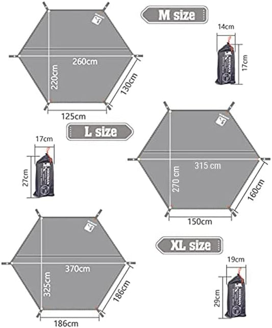 HIKEMAN Hexagonal Tent Footprint,1-4 Person Ultralight Waterproof Tent Tarp Ground Sheet Mat with 6 Tent Stakes for Camping Hiking Picnic Backpacking