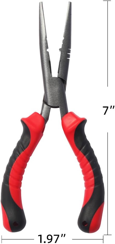 Fishing Pliers – High Carbon Manganese Steel Fish Hook Remover Tool with Tungsten Cutters – Fishing Gripper, Split Ring Pliers, Fishing Gear for Saltwater & Freshwater