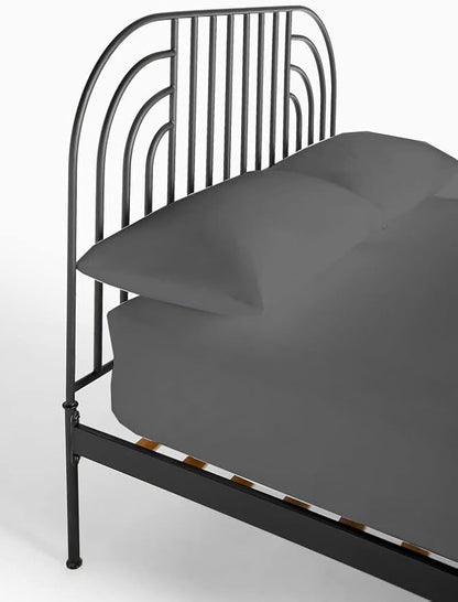 NON Sticky cotton 4 PC Cot Size Sheets 32x75,100% Fitted Cot Sheet- Perfect Narrow Twin/Rv Bunk/Camping Cot/Guest Bed Replacement,Sheets Cot Bunk Bed-Fits Upto 4-8'' Deep Mattress- Dark Grey Solid
