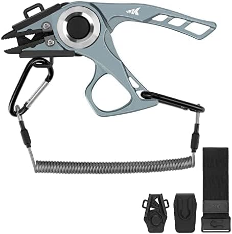 KastKing Micro Gila Fishing Pliers, Integrated Finger Hole, Aircraft Grade Aluminum, Fishing Tools, Saltwater Resistant Fishing Gear, Tungsten Carbide Cutters, Charcoal