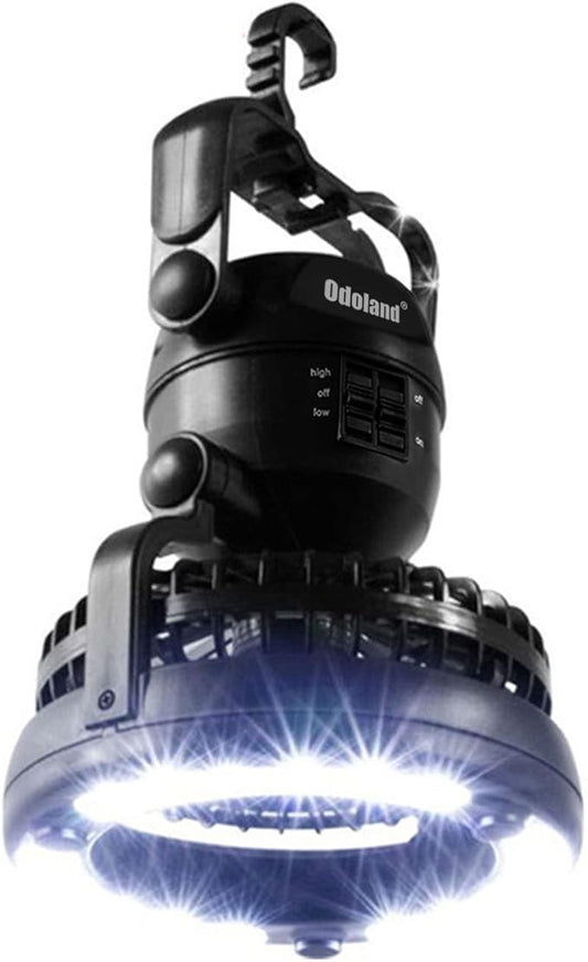 Odoland Portable LED Camping Lantern with Ceiling Fan - Hurricane Emergency