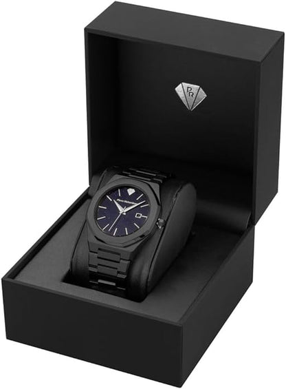PIERRE RICHARDSON PR5428 Men’s Luxury Watch – Japanese Quartz Movement, Stainless Steel, 41mm, 5ATM Water Resistant, Scratch-Resistant Sapphire Crystal Glass – Classic Dress Watch for Men