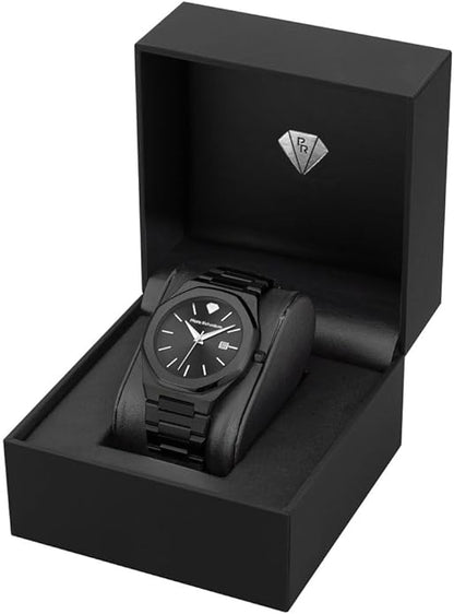 PIERRE RICHARDSON PR5428 Men’s Luxury Watch – Japanese Quartz Movement, Stainless Steel, 41mm, 5ATM Water Resistant, Scratch-Resistant Sapphire Crystal Glass – Classic Dress Watch for Men